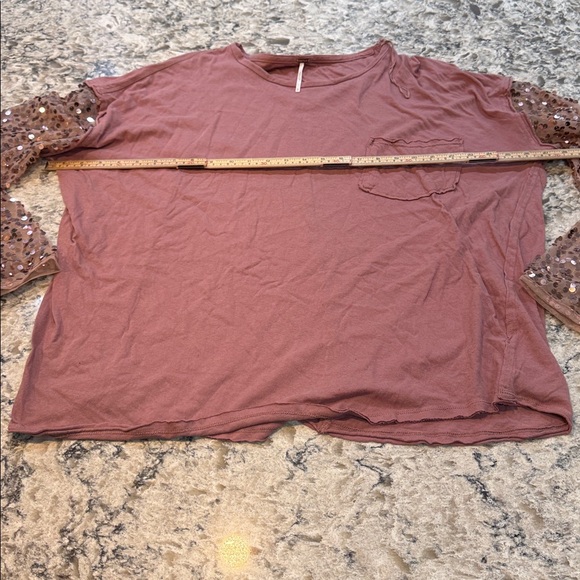 Free People | Celine Tee Sequin Embellished Long Sleeve in Lavender Size XL - Picture 12 of 16